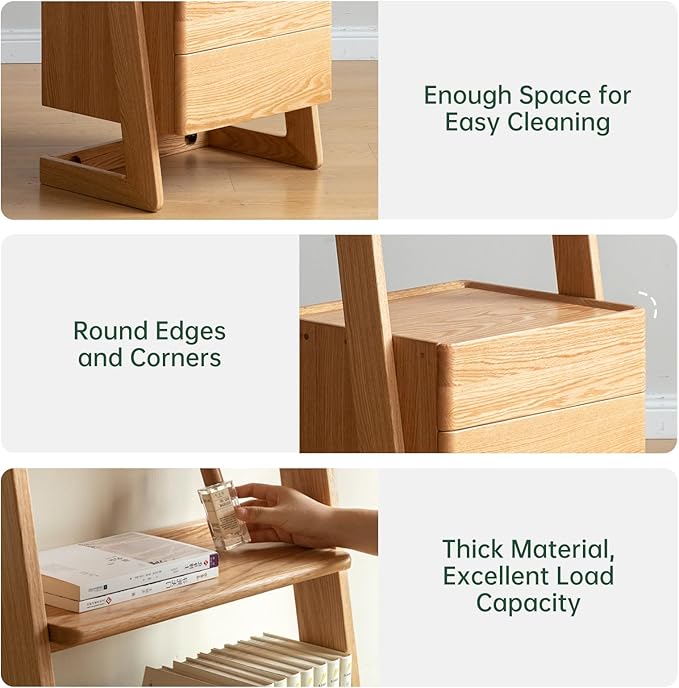 100% Solid Wood 5 Tier Ladder Shelf, Narrow Ladder Bookshelf - Image 3