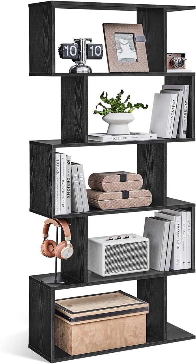 VASAGLE Bookshelf, 5-Tier Bookcase, Tall Display Shelf, Freestanding Storage - Image 4
