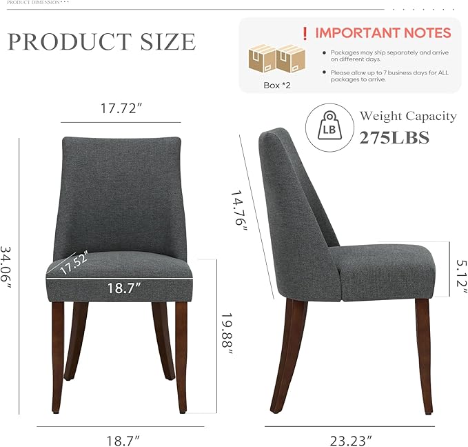COLAMY Upholstered Dining Chairs Set of 4, Mid Century Modern Kitchen Chairs - Image 8