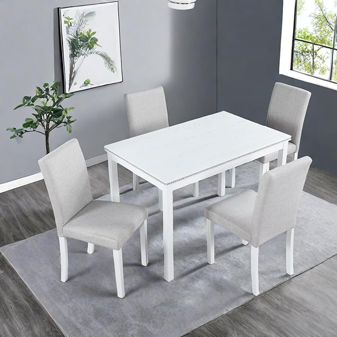 Dining Table Set, 5 Piece Counter Height Table Set - Image 4