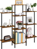 Shinoske 4-Tier Bookshelf, Small Triple Wide Bookcase by Shinoske