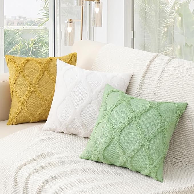 decorUhome Throw Pillow Covers 16x16 Inch Set of 2, Soft Plush Faux Fur Wool - Image 7