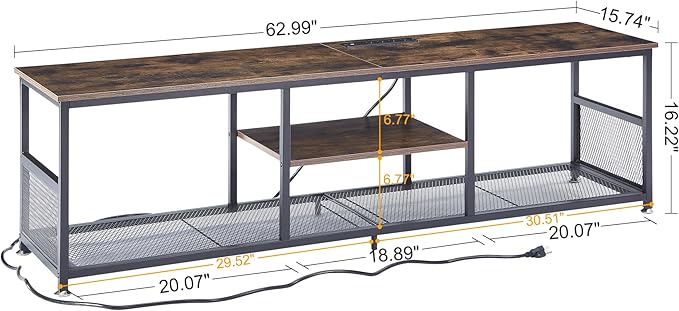 VECELO TV Stand with Power Outlets - Image 10