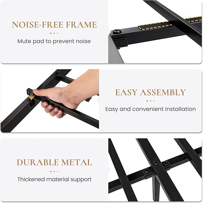 SHA CERLIN Full Size Metal Platform Bed Frame - Image 7