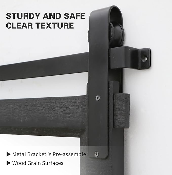 Farmhouse Barn Door Mirror: 22"x30" Black Rustic Wood Frame Mirror - Image 5