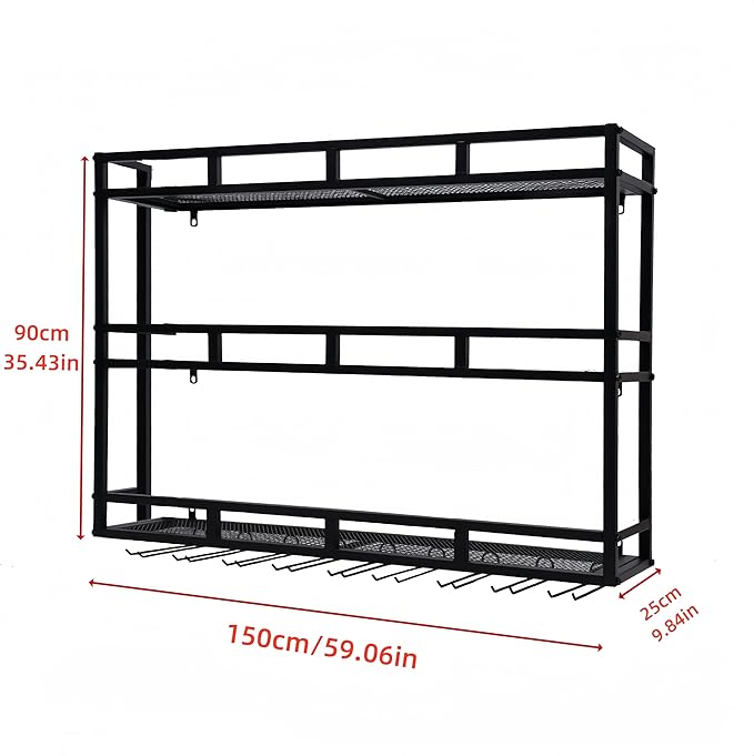 Metal Wine Rack Wall Mounted, Bar Shelves - Image 2