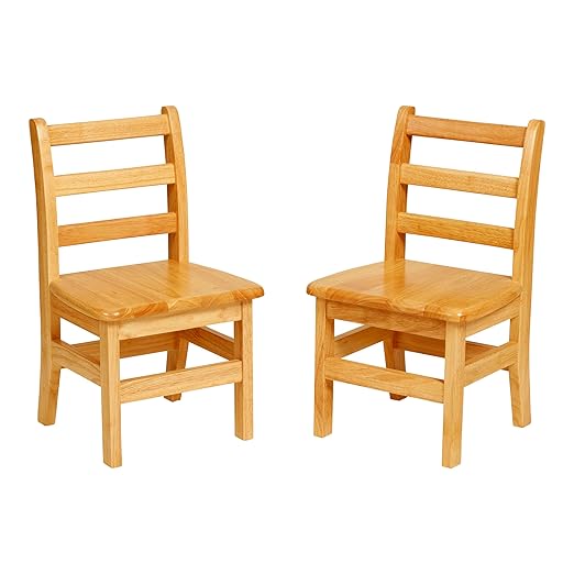 ECR4Kids Three Rung Ladderback Chair, 12in Seat Height, Classroom Seating by ECR4Kids