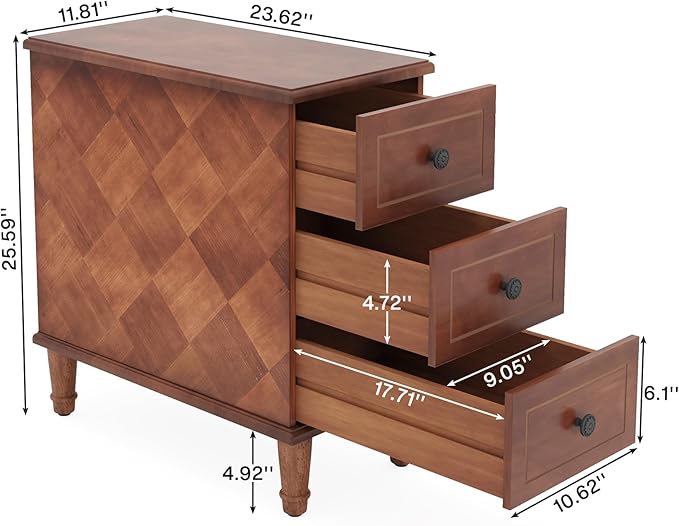 Tribesigns Solid Wood End Table, Fully Assembled Narrow Side Table - Image 2