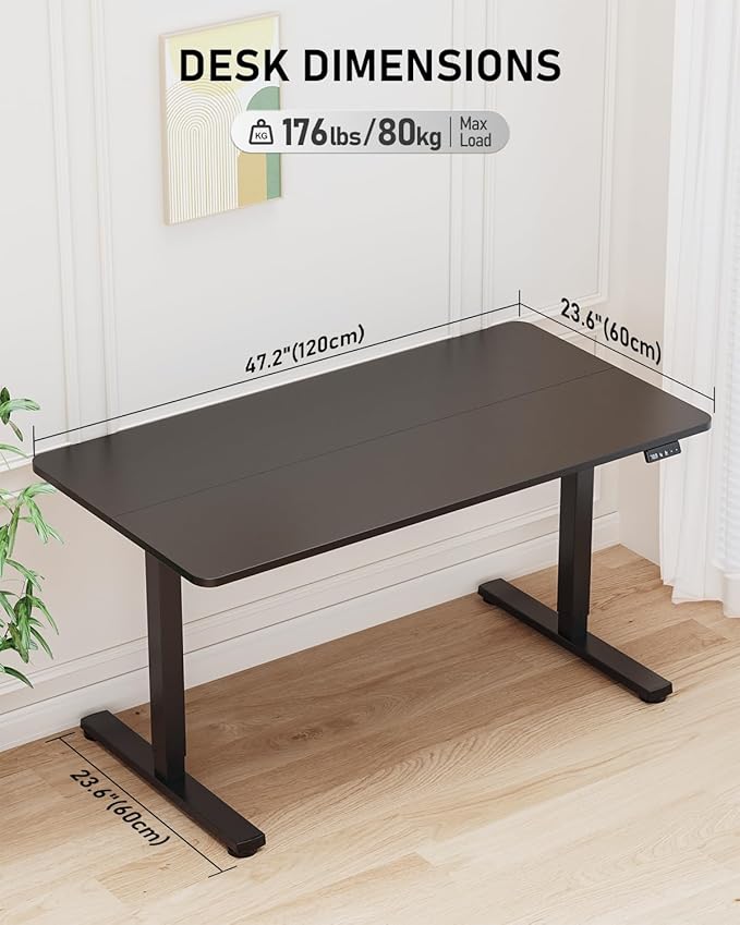 Electric Standing Desk, Large Height Adjustable Stand up Desk, 48 x 24 Inches - Image 3