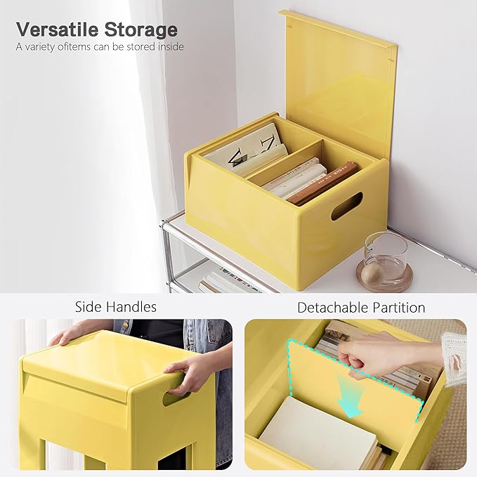 Nightstand Bedside with Storage Space, Dorm and Small Spaces, Easy Assembly - Image 5