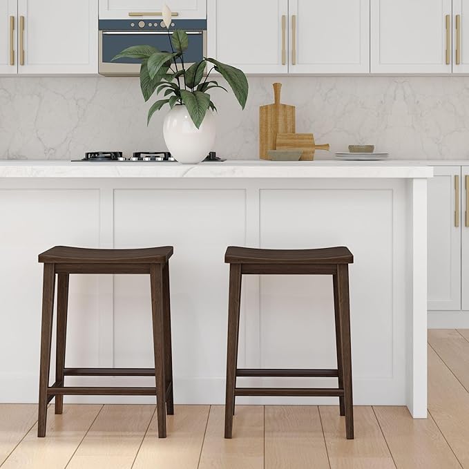 Plank+Beam Smythe Counter Stool, Sturdy Wood Modern Kitchen Counter Height Stool - Image 8