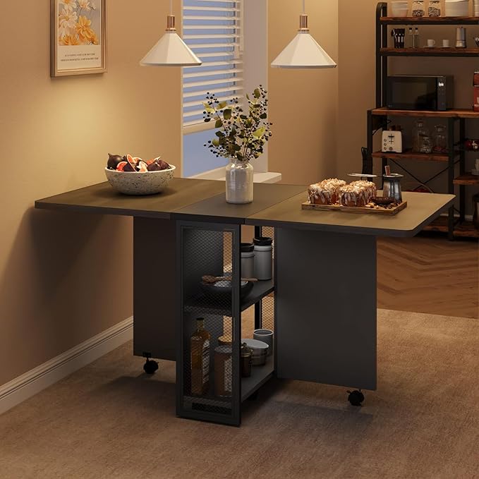 GarveeHome Folding Dining Table, Space Saving Farmhouse Dining Table - Image 3