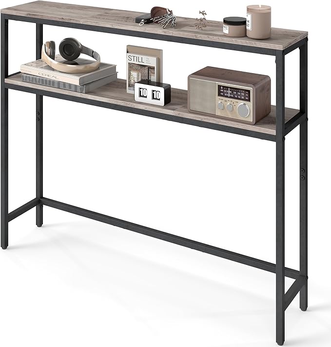 VASAGLE Console Table, 2-Tier Narrow Sofa Table by VASAGLEbySONGMICSHOME
