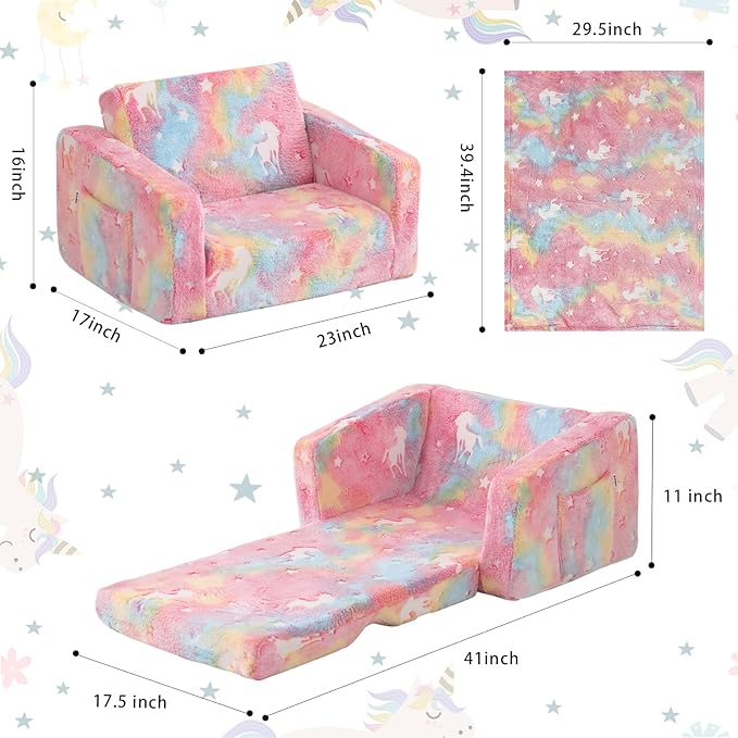 Toddler Couch Fold Out, Foldable Toddler Chair - Image 3