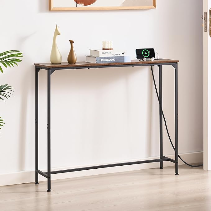 Console Table, Narrow Entryway Table, Thin Sofa Table, Behind Couch Table - Image 6