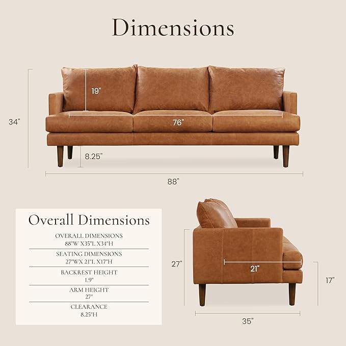 Poly & Bark Girona Leather Couch - Image 2