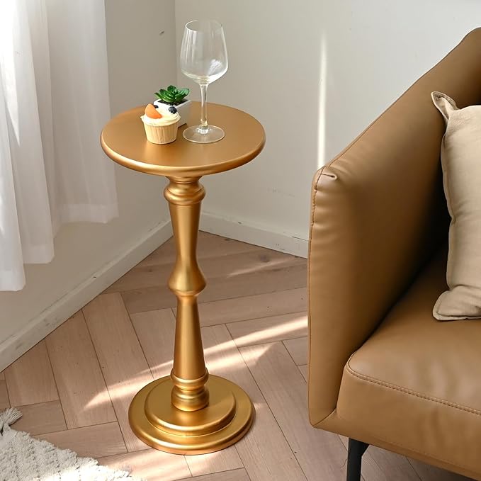 SwallowLiving Small Round Side Table, Tall End Tables Living Room, Narrow Night - Image 5