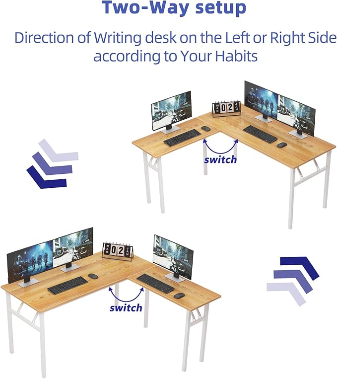 Need L Shaped Folding Desk, Reversible Computer Desk - Image 5