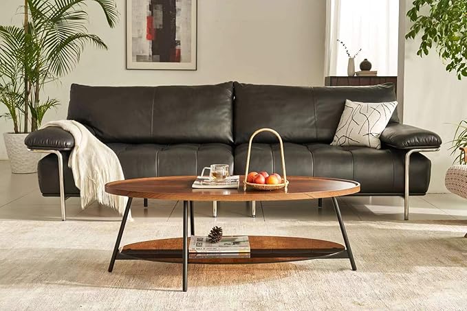 Shrine Glass Coffee Table, Glass and Wood Table, 43.3" D x 21.6" W x 15.7" H - Image 3