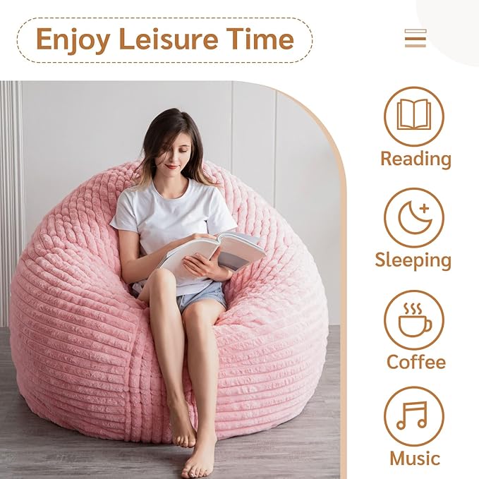 BYBYME 3 in 1 Bean Bag Chairs, Bean Bag Bed - Image 6