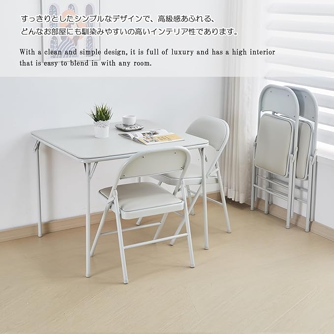 KAIHAOWIN 4-Pack Vinyl-Padded Folding Chair Metal Frame Heavy Duty Foldable - Image 5