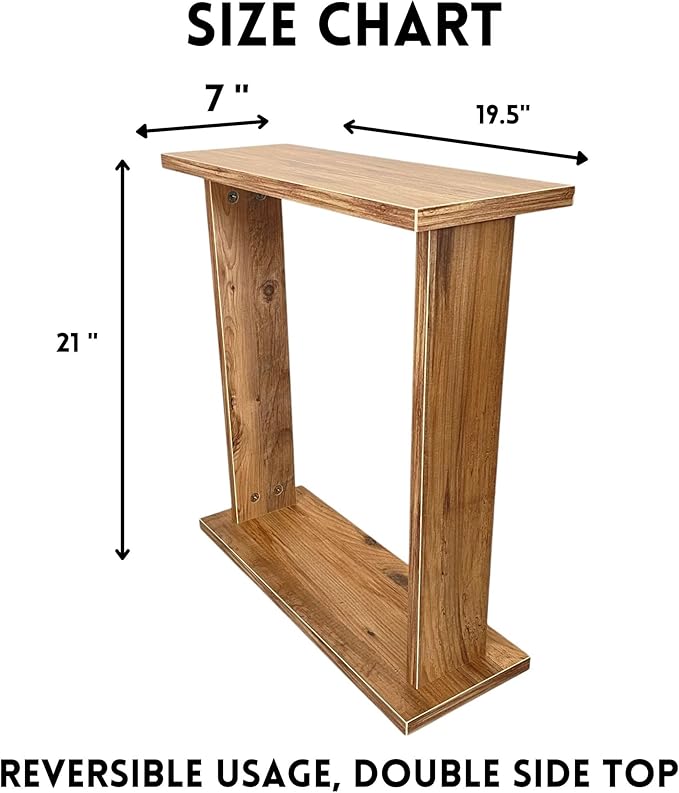 Very Narrow Side Table for Living Room, Small Apartment Space Between Chairs - Image 3