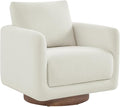 Modern Swivel Accent Chair, 360° Rotating Round Barrel Armchair by Kislot