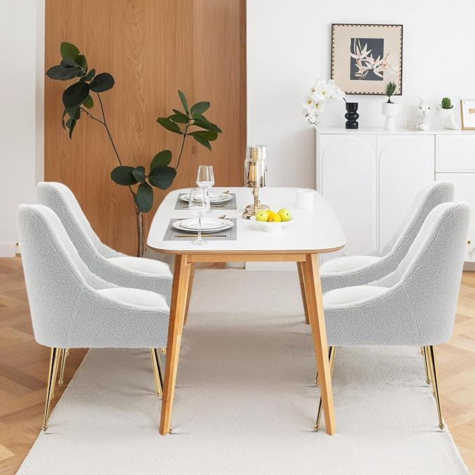 Dining Chairs Medieval Modern Restaurant Chairs, Soft Cushions, Teddy Velvet - Image 7