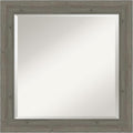 Amanti Art Grey Wall Mirror 25x25 Fencepost Grey Narrow Square Bathroom Mirror by AmantiArt