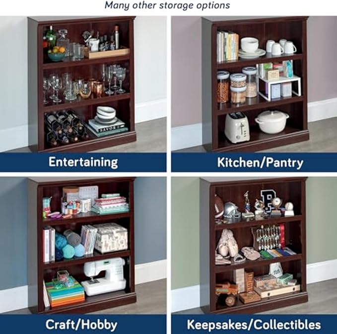 Sauder Miscellaneous Storage 3 Bookcase/Book Shelf, L: 35.28" x W: 13.23" x H: - Image 5