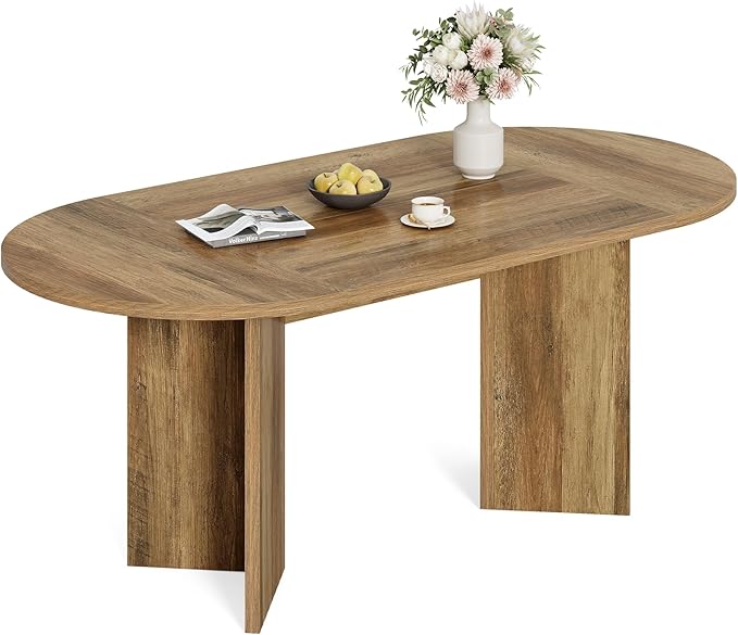 LITTLE TREE 63" Rustic Oval Dining Table - Image 8