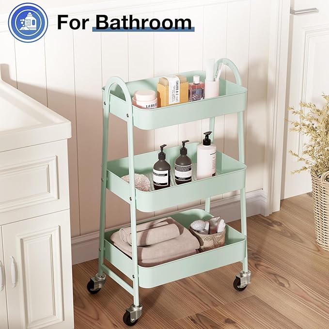 OLIXIS 3 Tier Utility Rolling Cart - Image 5