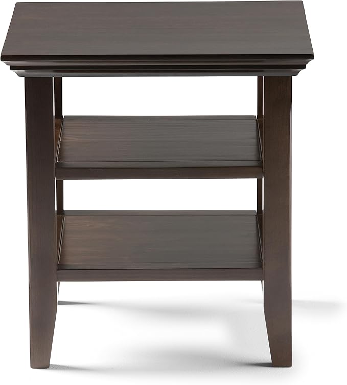 SIMPLIHOME Acadian SOLID WOOD 19 inch Wide Square Transitional End Table in - Image 6