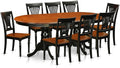 East West Furniture PLAI9-BLK-W 9 Piece Kitchen Table Set Includes an Oval by EastWestFurniture