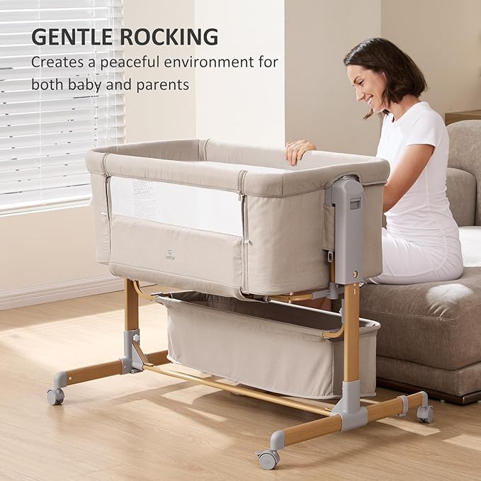 3 in 1 Baby Bassinet, Rocking Bassinet, Bedside Bassinet, 6-Height Adjustable - Image 7