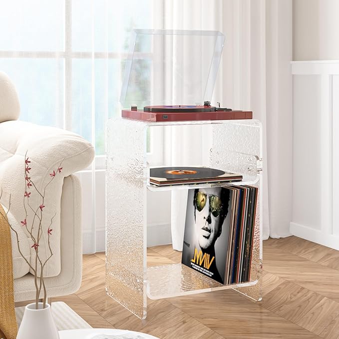 Clear Acrylic 3-Tier End Table/Nightstand – Sleek Bedside Storage - Image 2