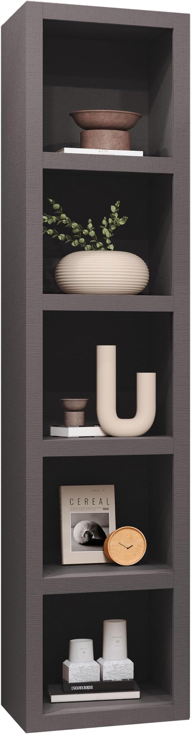 Oakland Living Dark Grey 91-in Tall Wooden Bookcase Shelf - Image 4