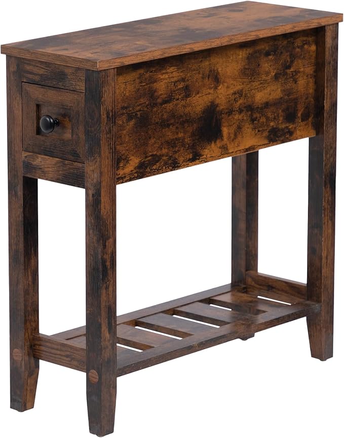 Brown 2 Pack Chairside Narrow End Table - Image 8