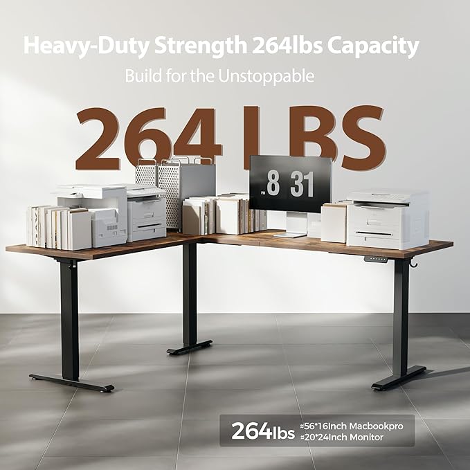 Agilestic Triple Motors 73" x 60" L Shaped Standing Desk, Electric Standing - Image 6