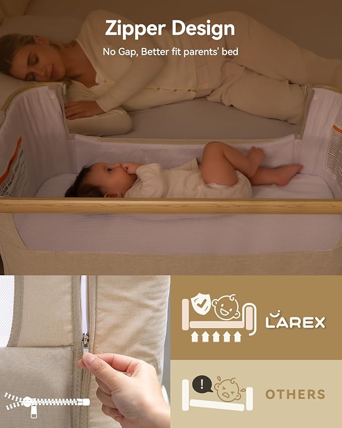 Larex Baby Bassinet, Baby Bassinet Bedside Sleeper - Image 6