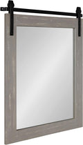 Kate and Laurel Cates Rustic Wall Mirror, Farmhouse Barn Door-Inspired Wall by KateandLaurel