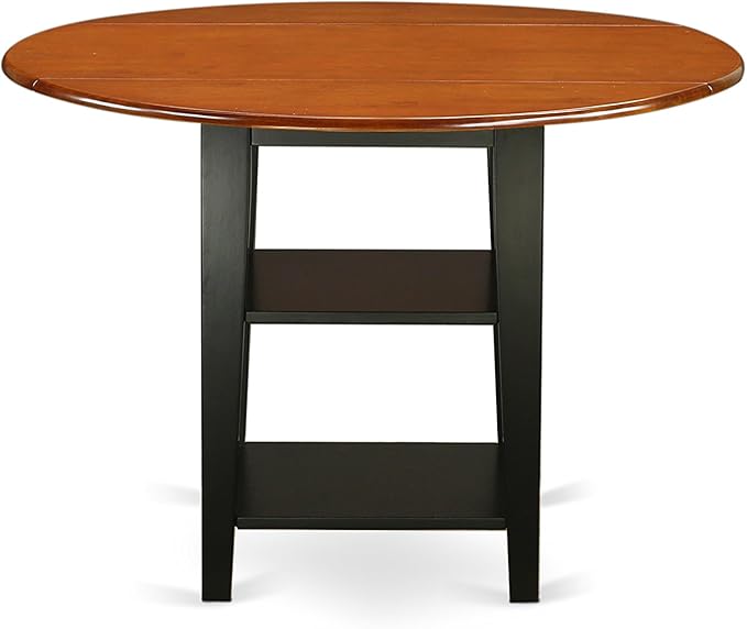 East West Furniture SUAN3-BCH-W 3 Piece Dining Room Table Set Contains a Round - Image 4