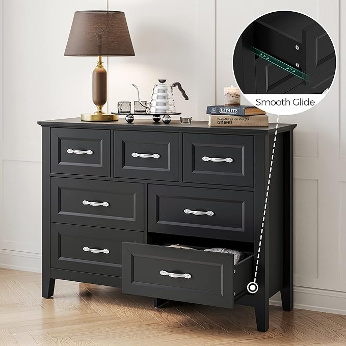 LINSY HOME Black Dresser for Bedroom, Long Dresser - Image 5