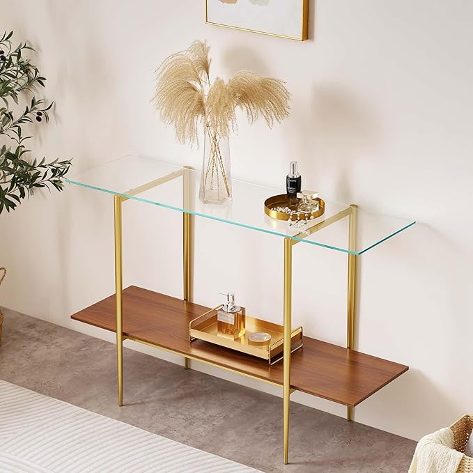 Extra Large Glass Console Table by LumFurn
