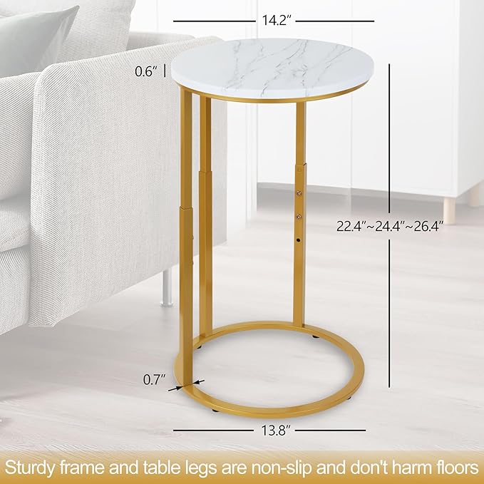 Serteaw C-Shaped End Table, Sturdy Side Table - Image 2