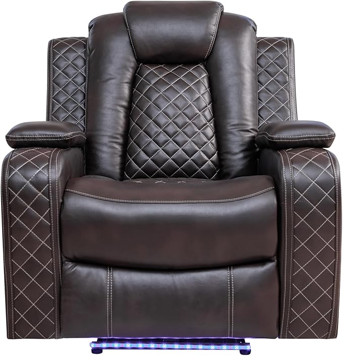 Ball & Cast Power Recliner Sofa Set Leather Reclining Sofa Set Living Room - Image 6