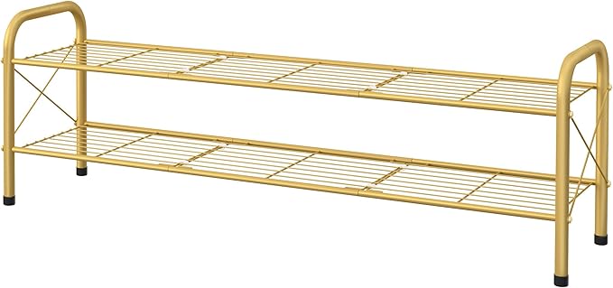 Hoctieon 2 Tier Shoe Rack for Closet, Durable Mesh Style Shoe Rack, Entryway - Image 8