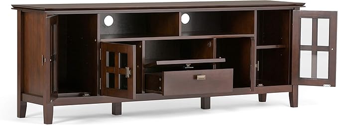 SIMPLIHOME Artisan SOLID WOOD 72 inch Wide Transitional TV Media Stand in - Image 3