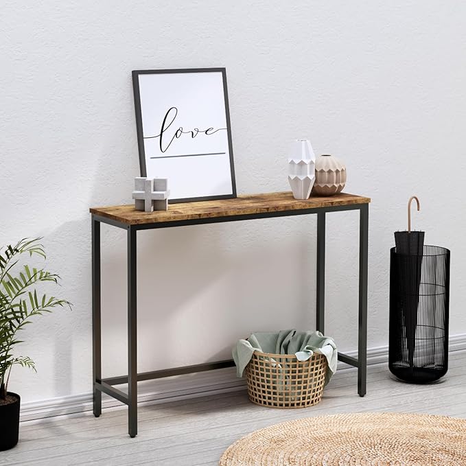 39.4” Console Table, Hallway Entrance Table Sofa Table Behind Couch, - Image 4