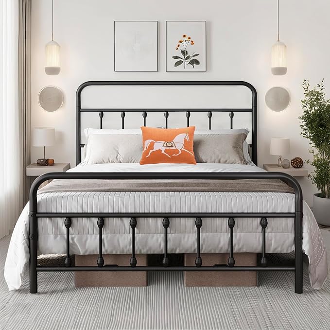 Full Size Bed Frame-Classic Metal Platform Bed Frame Mattress Foundation by CLIBFENG